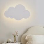 Lampada da parete minimalista a forma di nuvola per la cameretta di un bambino — dettaglio della finitura