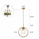 Sospensione a sfera in vetro moderna ed elegante — dettaglio della finitura