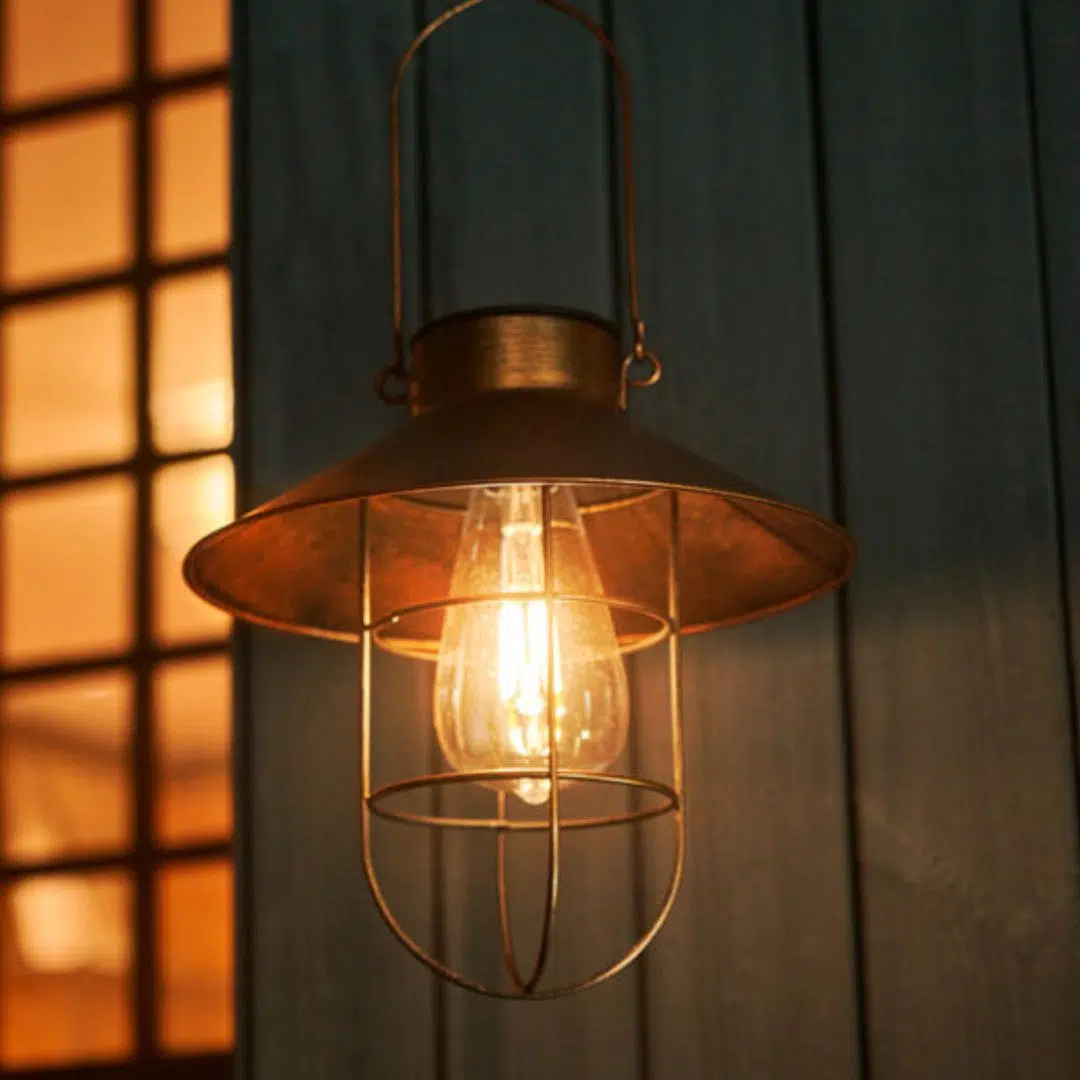 Lanterna Solare In Rattan Di Bambù Intrecciato - Lampada Sospensione Per Esterni, Giardino, Portico, Con Pannello IP44