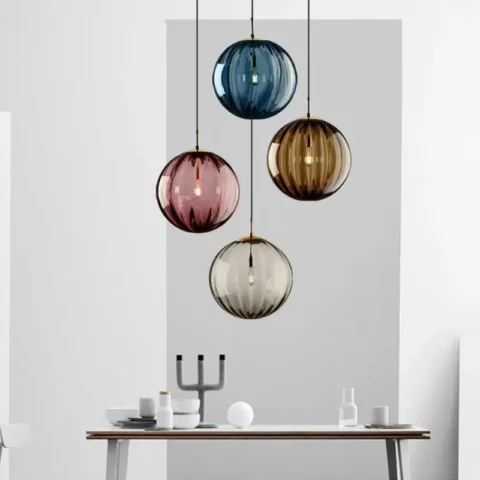 Suspension boule LED suspendue design nordique moderne