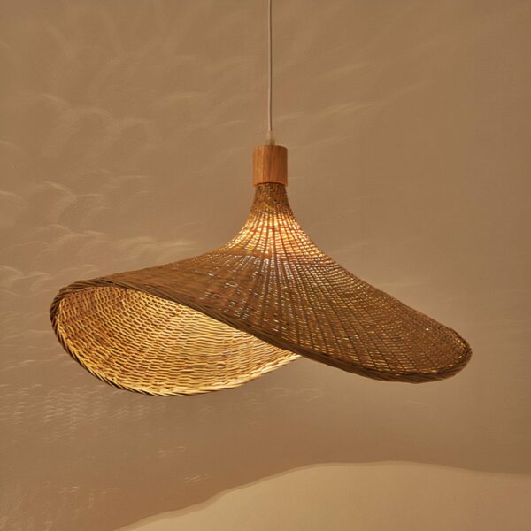 Lampada A Sospensione Retrò Lampadario Vintage Rattan Bambù Intrecciata A Mano Altezza Regolabile E27 Ristorante Bar Caffetteria Camera Letto Illuminazione Interna Lampada Da Soffitto Decorativa,85cm