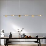 Lampada a sospensione moderna a sei teste per sala da pranzo — vista principale