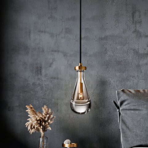 Suspension goutte d'eau en cristal luxueuse