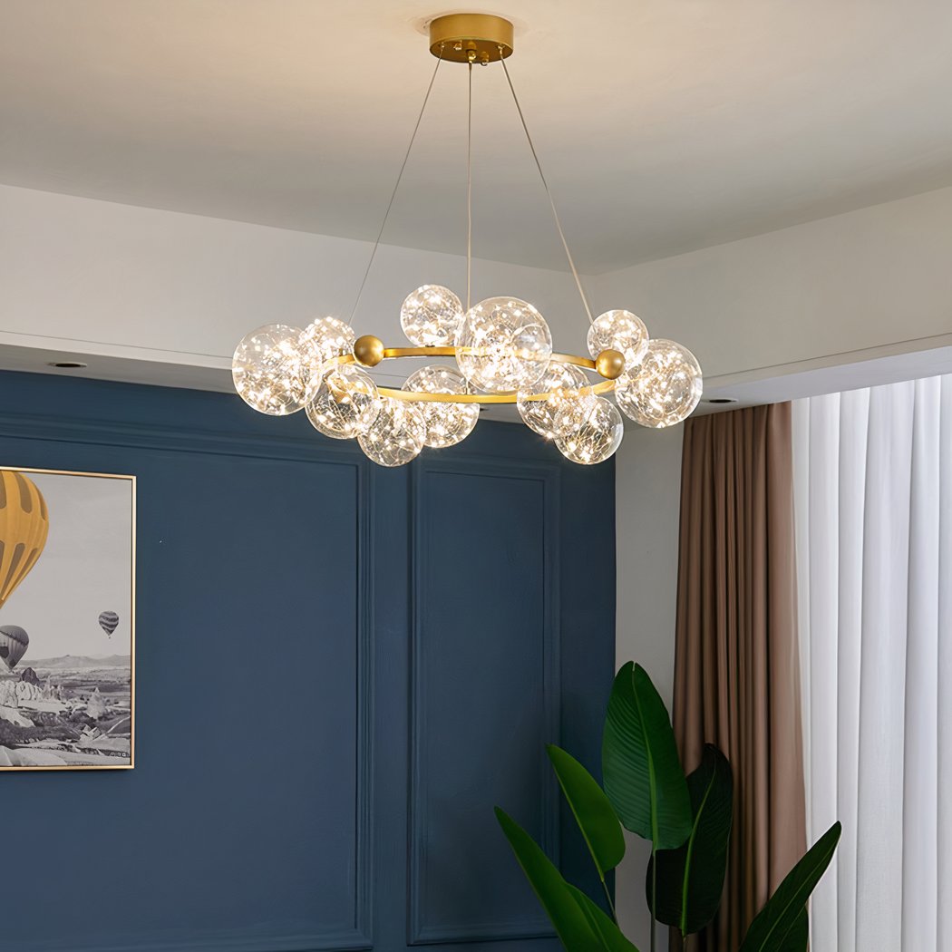Lampadario con paralume in organza Pandora