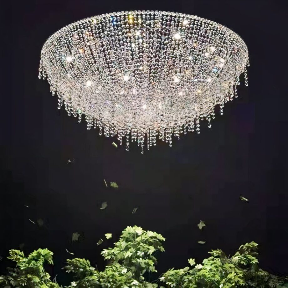 Lampadario a globo LED fiammeggiante — vista d'insieme