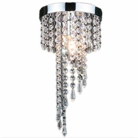 Lampadario pour salon élégant, composé de plein de pierre imitation cristal transparente