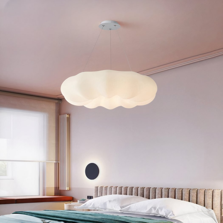 Lampadario moderno bianco a nuvola sospesa — dettaglio