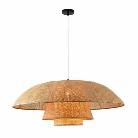 Lampadario vintage retrò in rattan