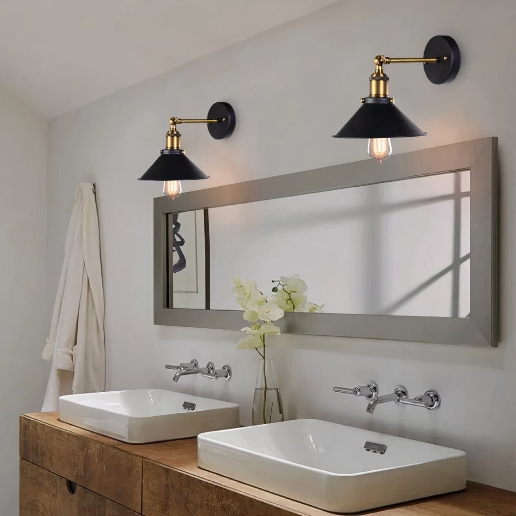 Applique Vintage Lampada Parete Industriale In Metallo 1 Luce Rigby - Foto 3