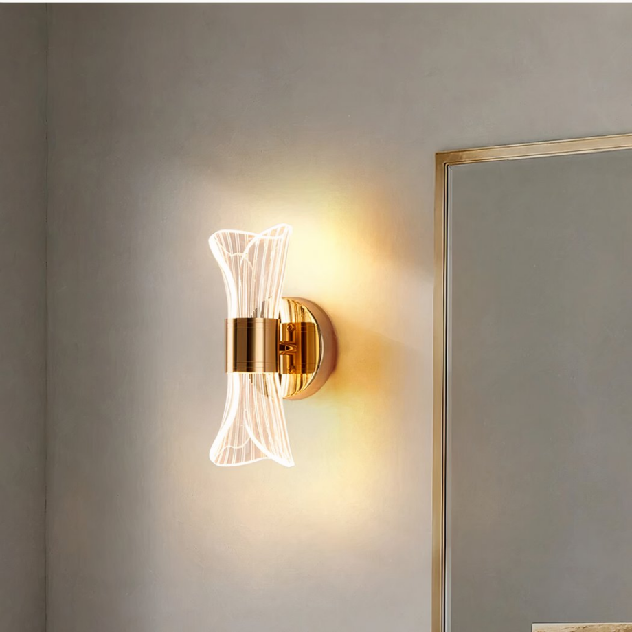 Applique Murale Led Luxueuse Et Nordique En Aluminium Et Acrylique 2 Applique murale LED luxueuse et nordique en aluminium et acrylique sur fond gris