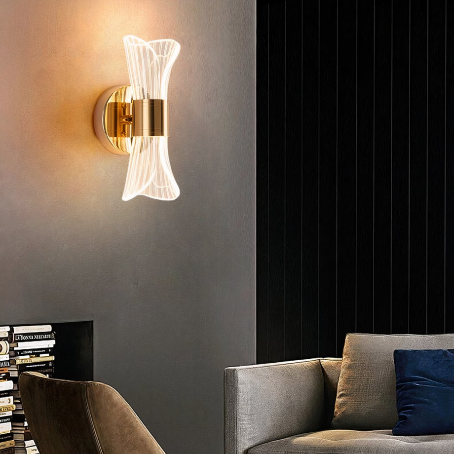 Lussuosa lampada da parete a LED nordica in alluminio e acrilico — vista principale