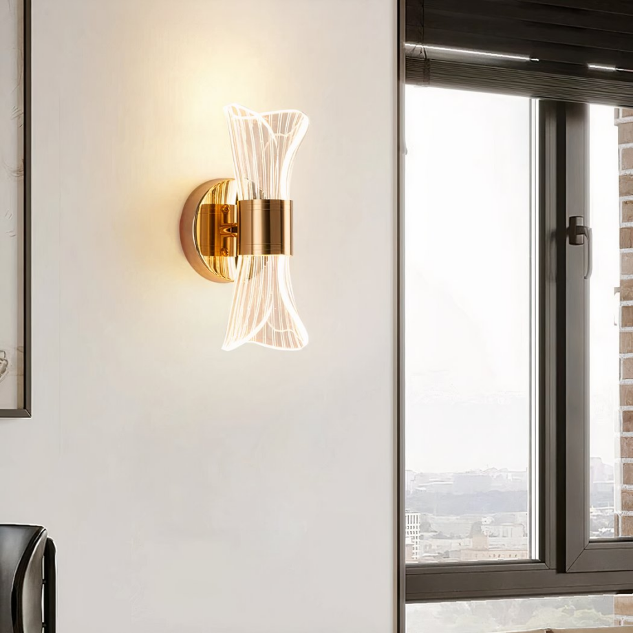 Lussuosa lampada da parete a LED nordica in alluminio e acrilico — dettaglio