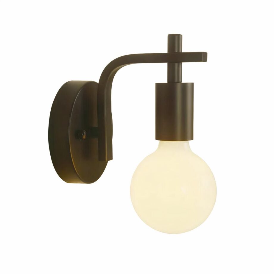 Applique murale noire de style minimaliste et vintage sur fond blanc