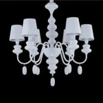 Lampadario barocco bianco in metallo minimalista — dettaglio