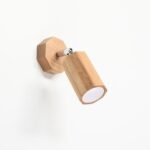 Applique a spot in legno naturale di quercia