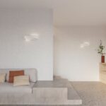 Applique rettangolare ondulata in ceramica bianca