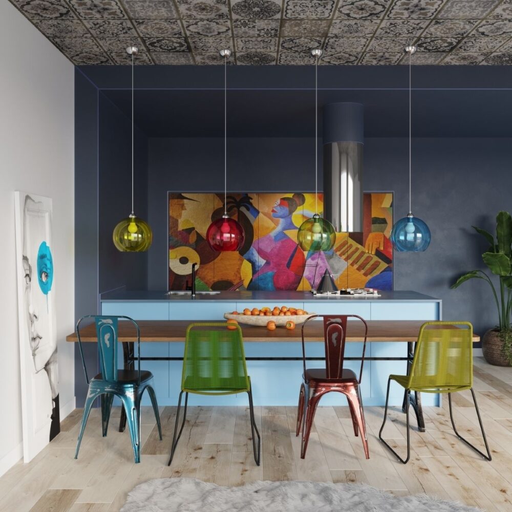 Sospensione a globo in vetro design in più colori