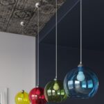 Sospensione a globo in vetro design in più colori