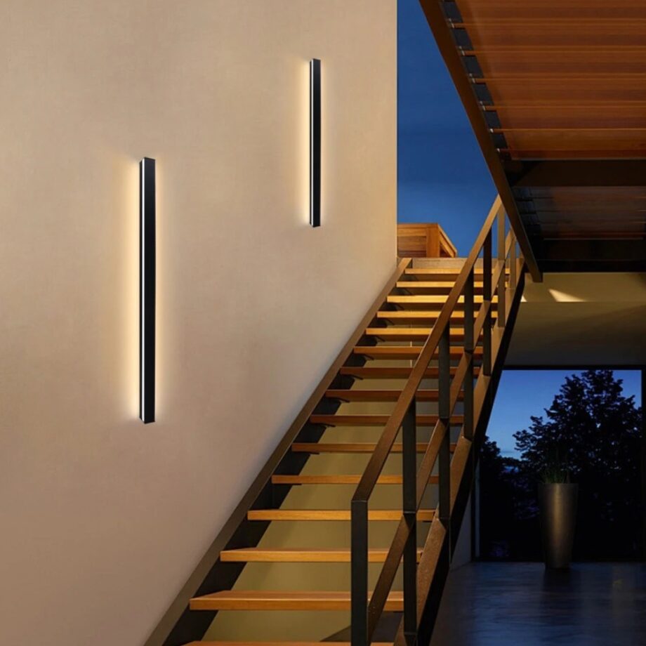 Applique da parete LED nera opaca per esterni