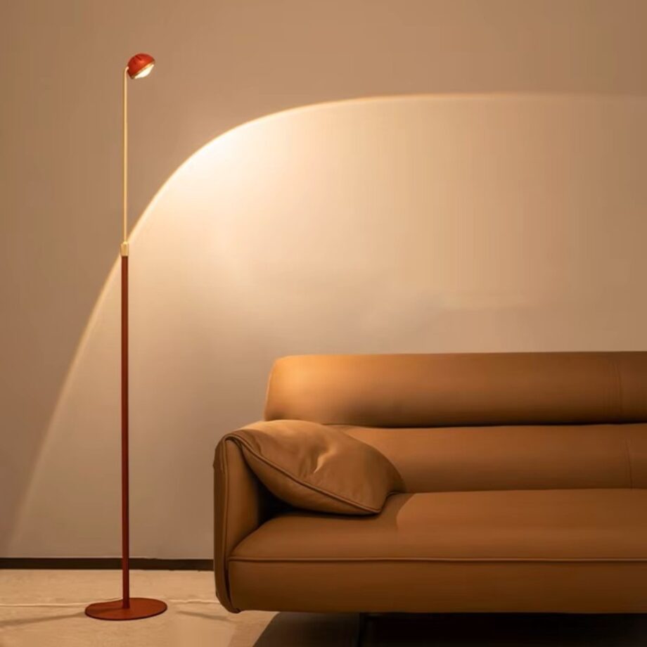Lampada da terra proiezione tramonto design minimalista — vista posteriore