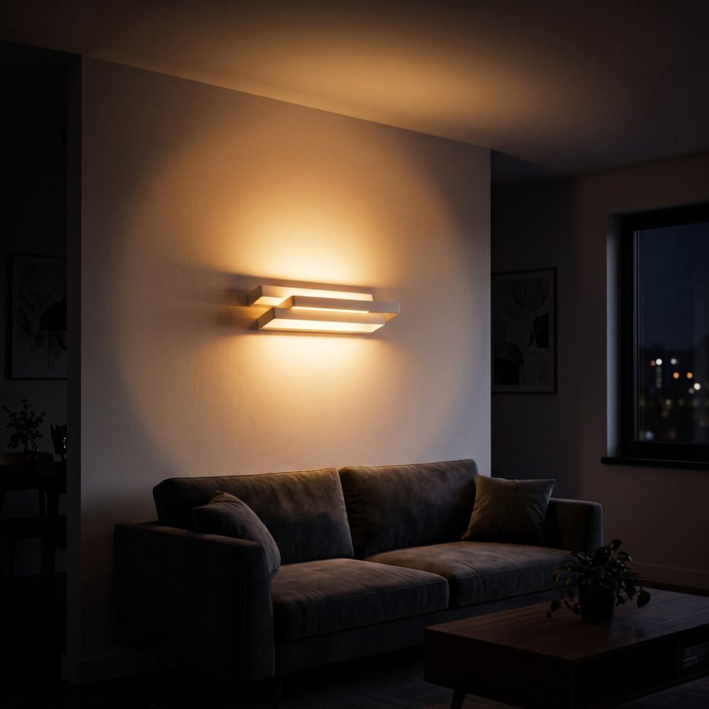 Lampada da parete design in acciaio bianco