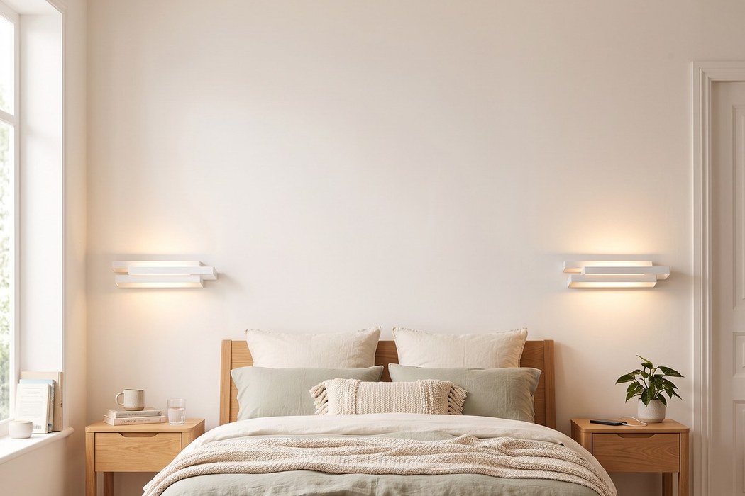 Lampada da parete design in acciaio bianco