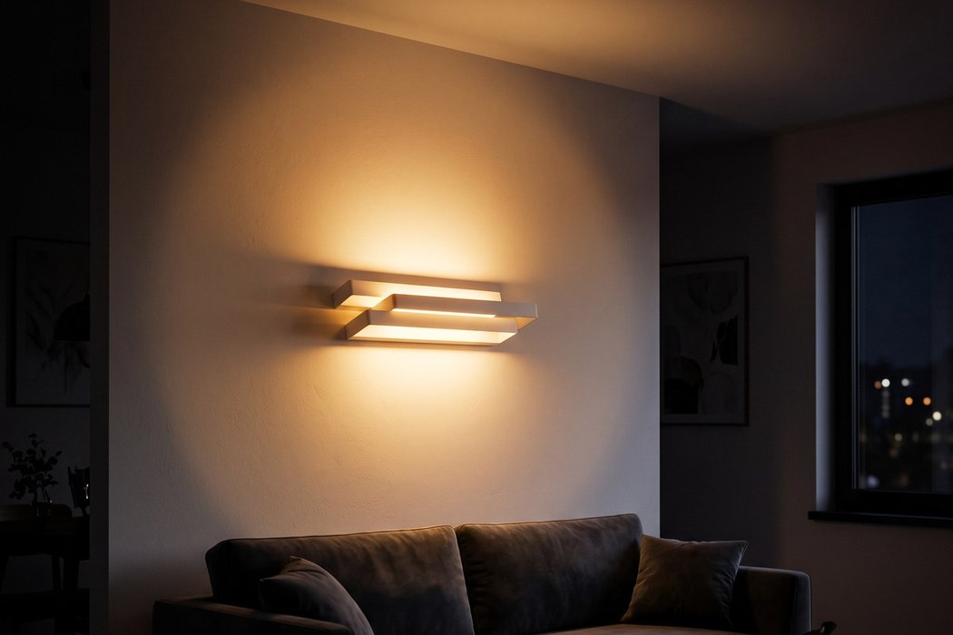 Lampada da parete design in acciaio bianco