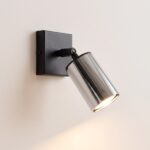 Applique a spot orientabile design, metallo cromato o dorato