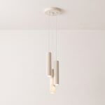 Lampadario a sospensione verticale a 3 tubi scanalati