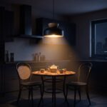Sospensione scandinava in metallo e legno, forma arrotondata